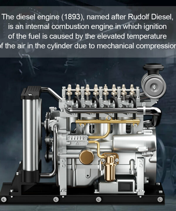 Moteur diesel miniature complet en kit - Maquette technique motorisée de 300 pièces