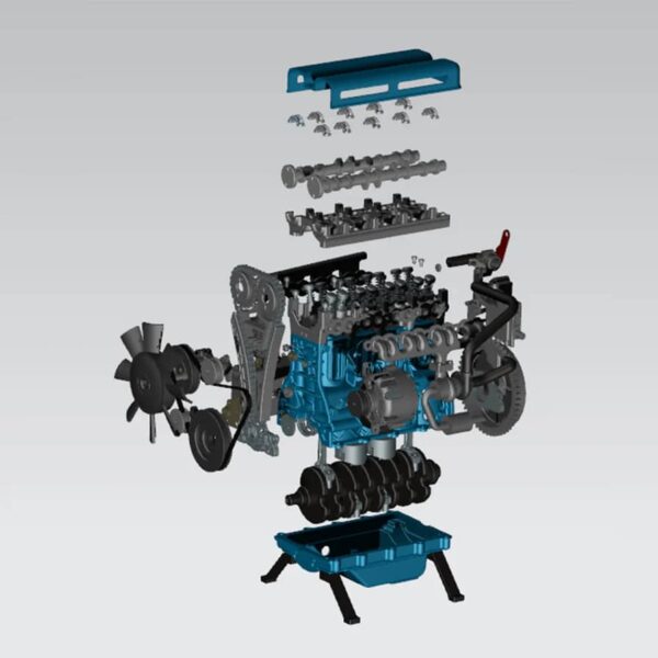 Moteur miniature 4 cylindres L4 Turbocompressé complet en kit - Maquette technique motorisée de 364 pièces