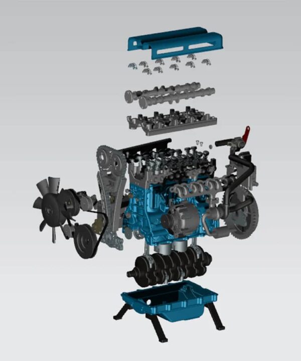 Moteur miniature 4 cylindres L4 Turbocompressé complet en kit - Maquette technique motorisée de 364 pièces