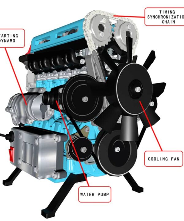 Moteur miniature 4 cylindres L4 Turbocompressé complet en kit - Maquette technique motorisée de 364 pièces